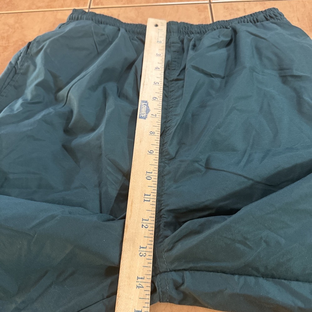 Vintage BIKE Pants Mens Sz S 30 x 29 Green Nylon Lined Warm Up Track Wind 90s - Picture 8 of 10